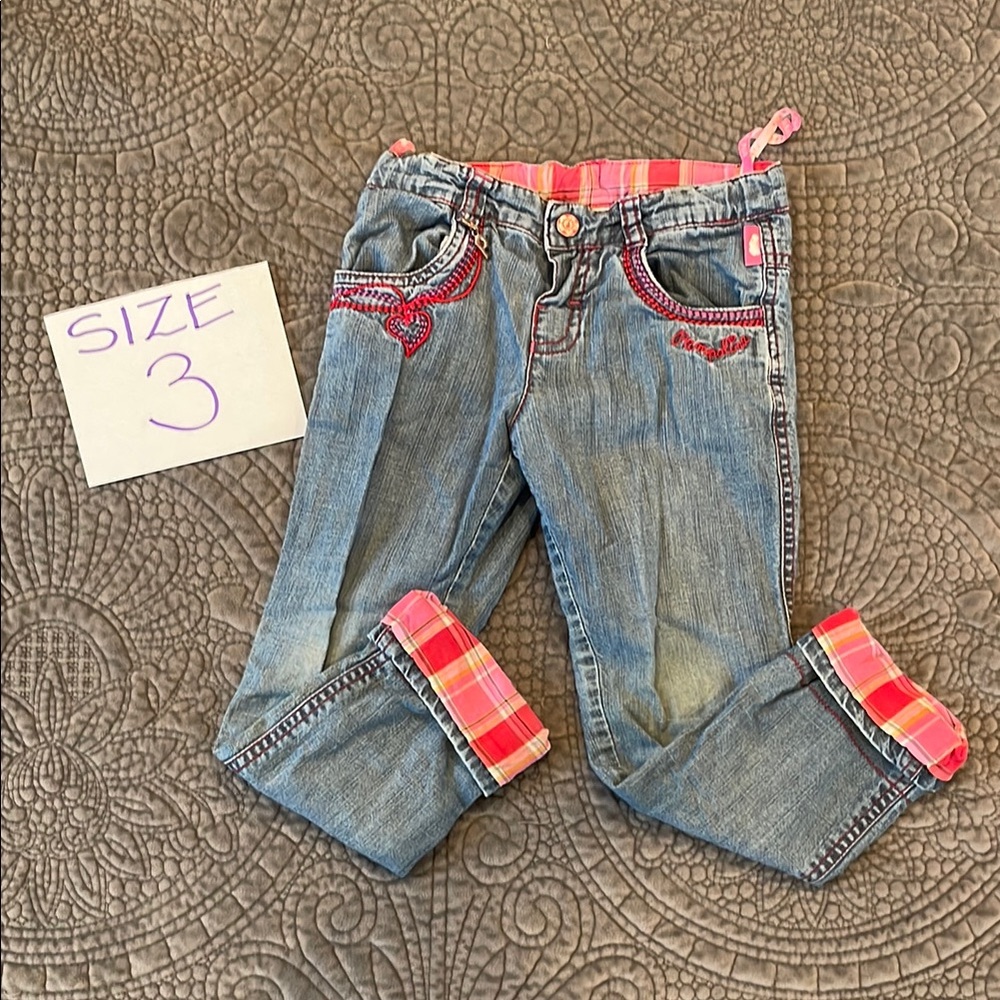 Stylish Pampolina Kids Denim Jeans with Pink Accents